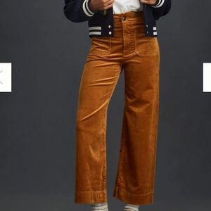 Anthropologie The Colette Corduroy Crop Wide-Leg Pants by Maeve